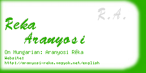 reka aranyosi business card